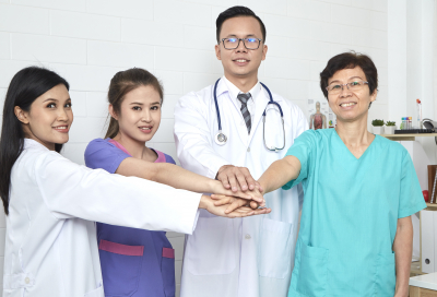 asian doctor and nurse medical team in hospital